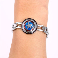 Captain America Shield Silver Alloy Bracelet