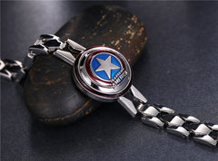 Captain America Shield Silver Alloy Bracelet