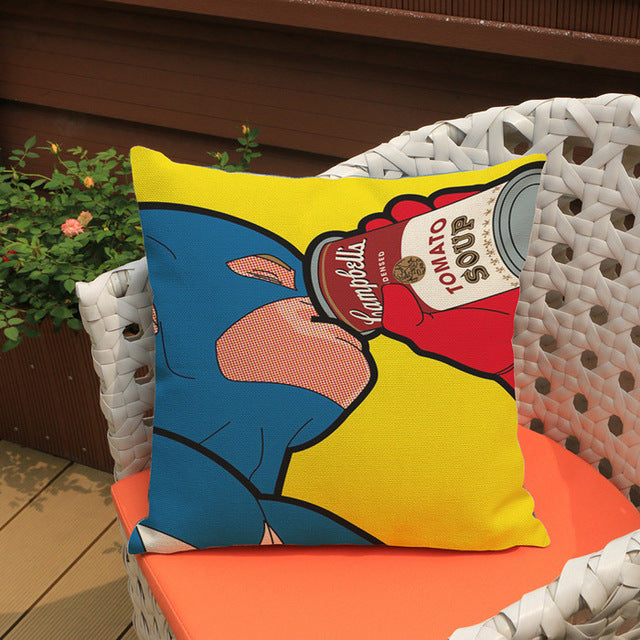 Captain America Drinking Tomato Soup Cushion