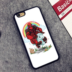 Riding a Unicorn Deadpool iPhone Case