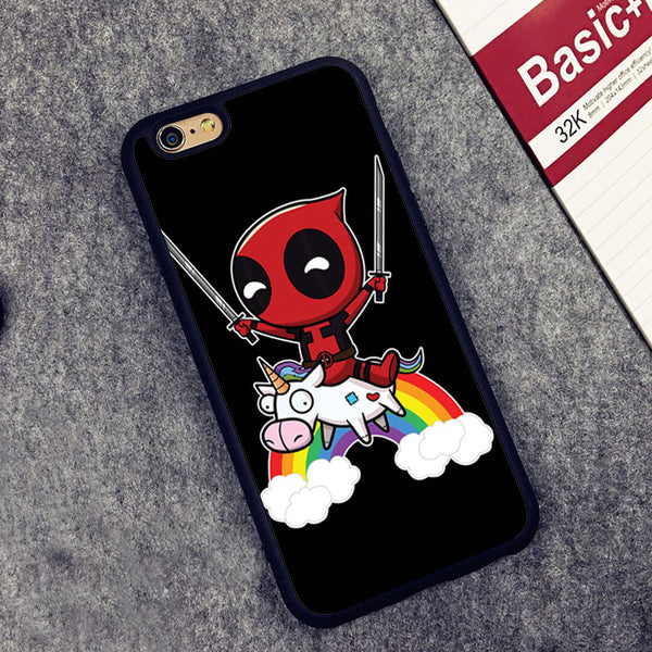 Deadpool Riding a Unicorn iPhone Case