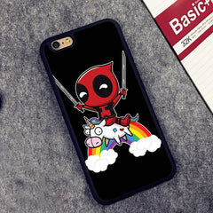 Deadpool Riding a Unicorn iPhone Case