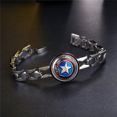 Captain America Shield Silver Alloy Bracelet