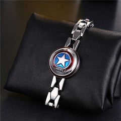 Captain America Shield Silver Alloy Bracelet