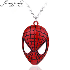 feimeng jewelry Super Hero Spiderman Necklace Superhero Spider-man Mask Pendant Necklace For Men Fashion Accessories