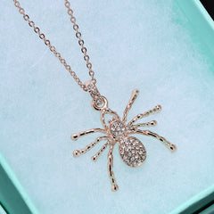 Gold Crystal Necklaces Spider Pendant Necklace Fashion wedding Jewelry For Women Hot Sale luxury Summer Style Newest Rose