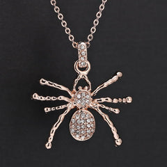 Gold Crystal Necklaces Spider Pendant Necklace Fashion wedding Jewelry For Women Hot Sale luxury Summer Style Newest Rose