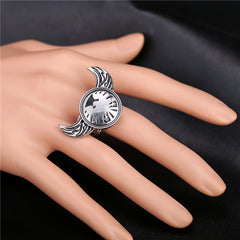 ]S.H.I.E.L.D. Personality Rotatable Angel Wings Ring