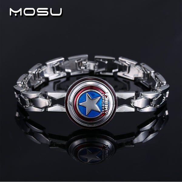 Captain America Shield Silver Alloy Bracelet